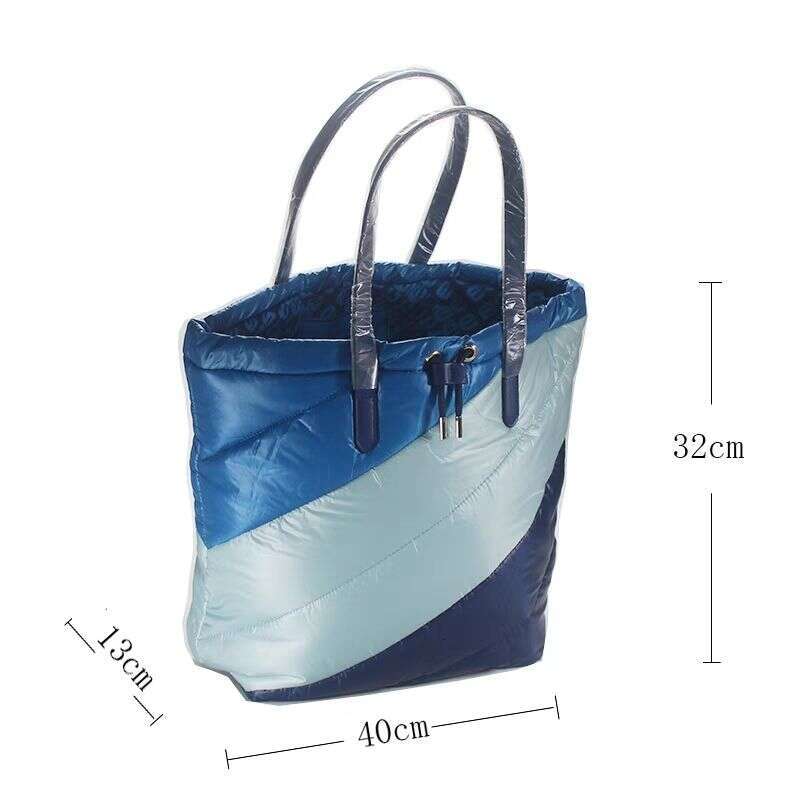 Designer Bag Tote Shoulder Y Cotton Blue Patchwork Underarm Capacity Large Size Single Fashion Gradient