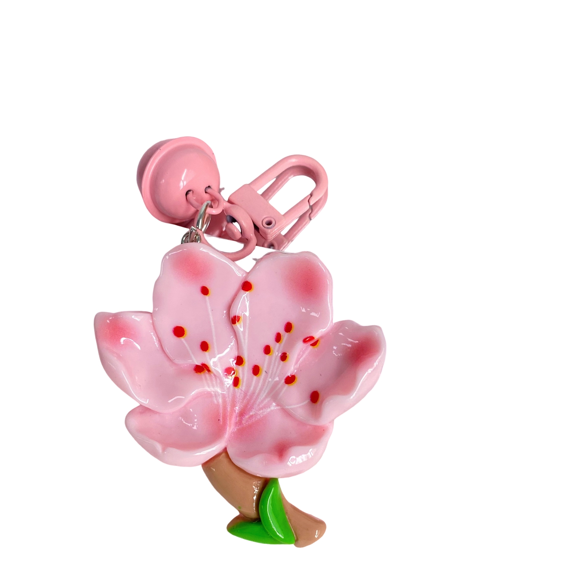 Peach blossoms bloom with bells keychains cute floral pendants girlish hearts backpacks accessories gifts for girlfriends and accessories a wide range
