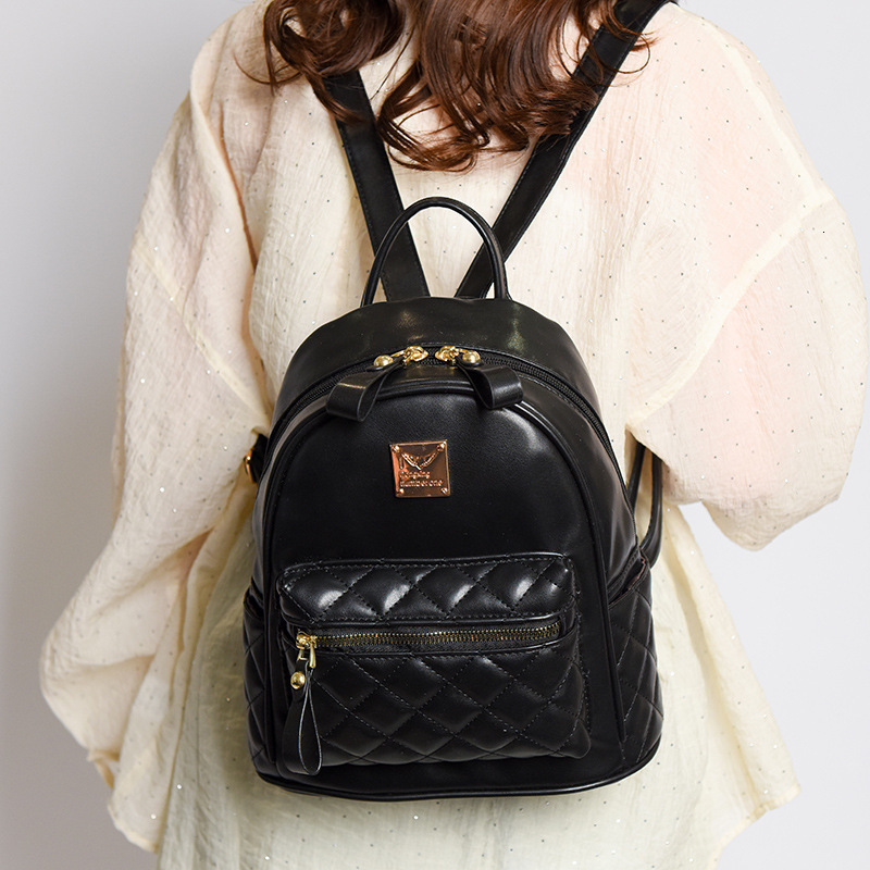 Cross-border Free Delivery To Your Backpack Bag Ladies 2025 Spring Luxury Bag New Pu Fashion Lingge Designer Bag Ladies Backpack Travel Backpack