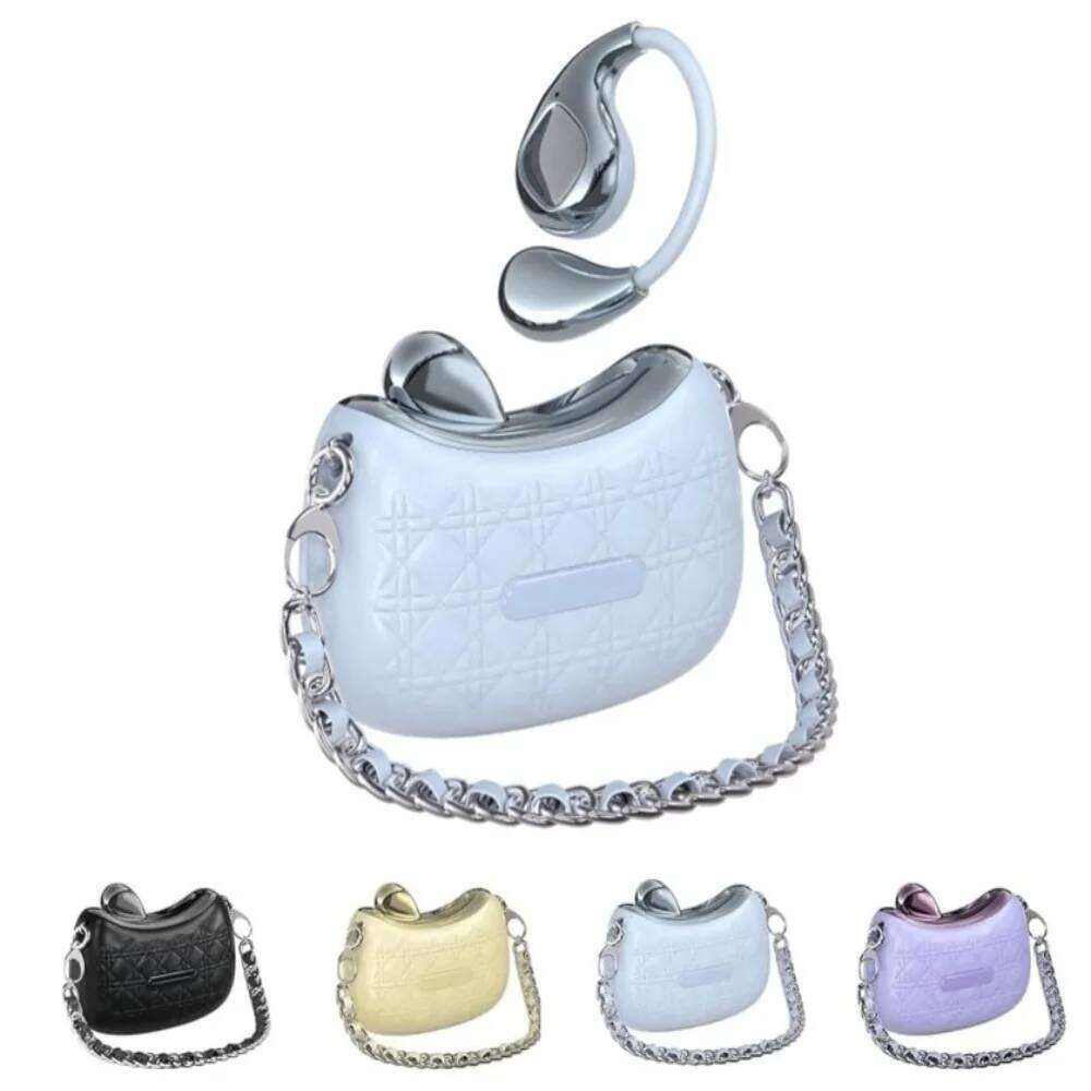 Designer brand ENC touch handbag style earphones waterproof noise reduction wireless bluetooth open wearable stereo earplugs