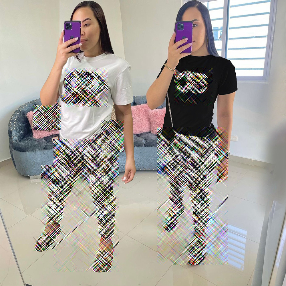 Fashion Tracksuits Sportong Cotton Shirts Tops and Legging Two Piece Set Party Night Birthday Outfits Sportswear Clothing Jumpsuits Mujer