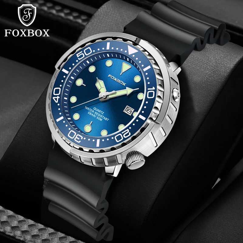 BOX Top Brand Fashion Diver Men 50ATM Waterproof Date Clock Sport Mens Quartz Wrist Watch Relogio Masculino W250806