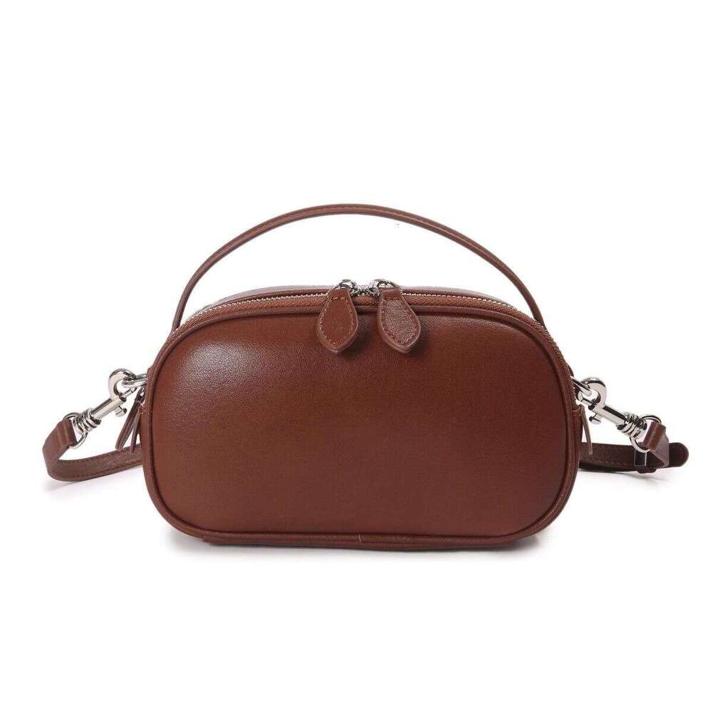 Genuine Leather for Women 2025 Spring Summer New Camera Fashion Versatile Crossbody Handheld Casual Ladies Shoulder Bag