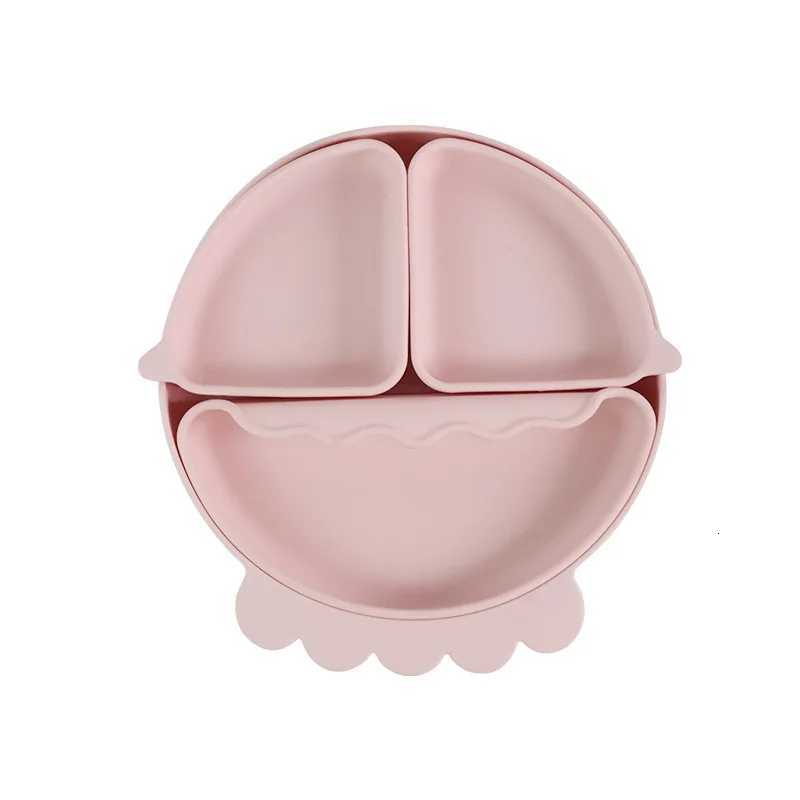 Baby Safe Silicone Dining Plate Suction Cartoon Children Dishes Feeding Toddler Training Tableware Kids Cartoon Crab 3-Grid Tray X250806