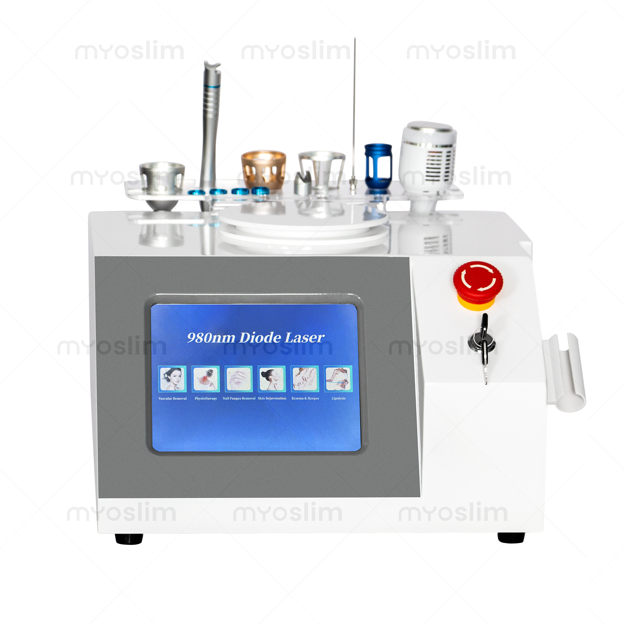 980nm Diode Laser Machine 6 in 1 Used For Vessel Removal Couperose Spider Veins Fungal Nails Local Fat Dissolution Physiotherapy