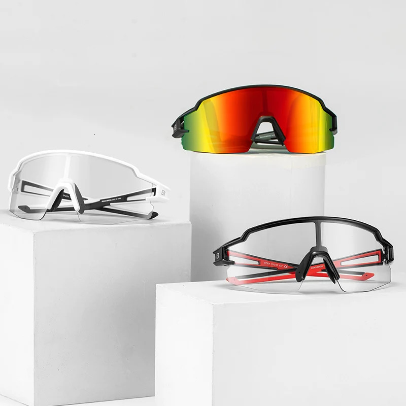 ROCKBROS Cycling Glasses Pochromic Eye Protecting Eyewear Goggles Windproof Bicycle Outdoor Sports Sunglasses 250806