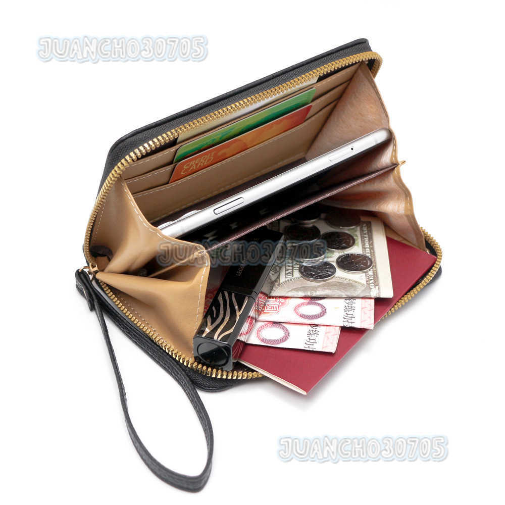 New Womens Coin Purse Style Simple Large Capacity Card Holder Zipper Clutch Phone Bag Drivers Document Bag H250806