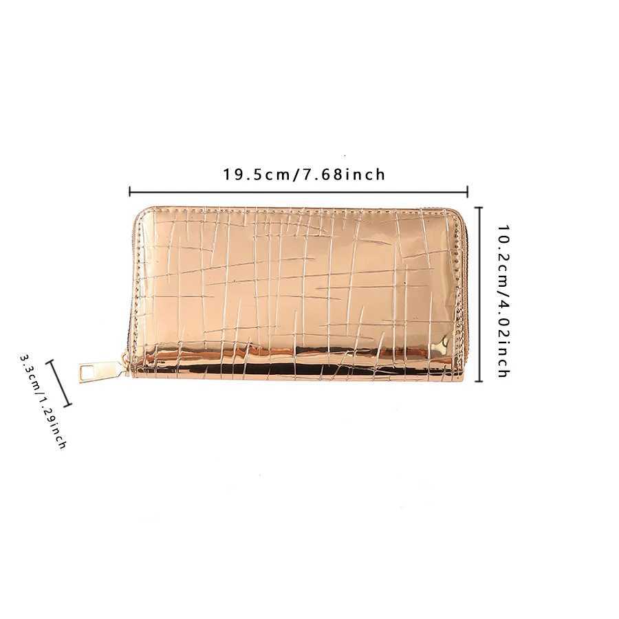 Fashionable Stone Patterned Wallet With Shiny Surface Multifunctional Large Capacity Banknote Holder Multi Slot Card Bag XJ250806