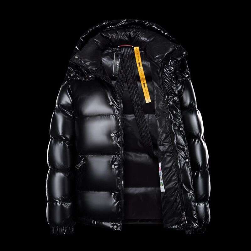 Men's Clothing 2024 New White Duck Coat Men's Warm Trendy Brand Shiny Short Thick Hooded Jacket Black Green
