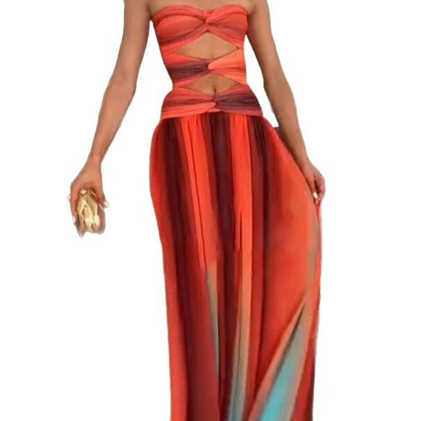 2025 Summer New Fashionable Sexy Elegant Vacation fashion Travel Fashionable Sexy Gradient Casual Dress New Designer Dress