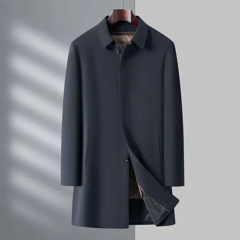 Winter Luxury Down Jacket Mens Long Business Casual Detachable Lining White Duck Down Warm Coat Male Brand Lapel Trench Coat W250806