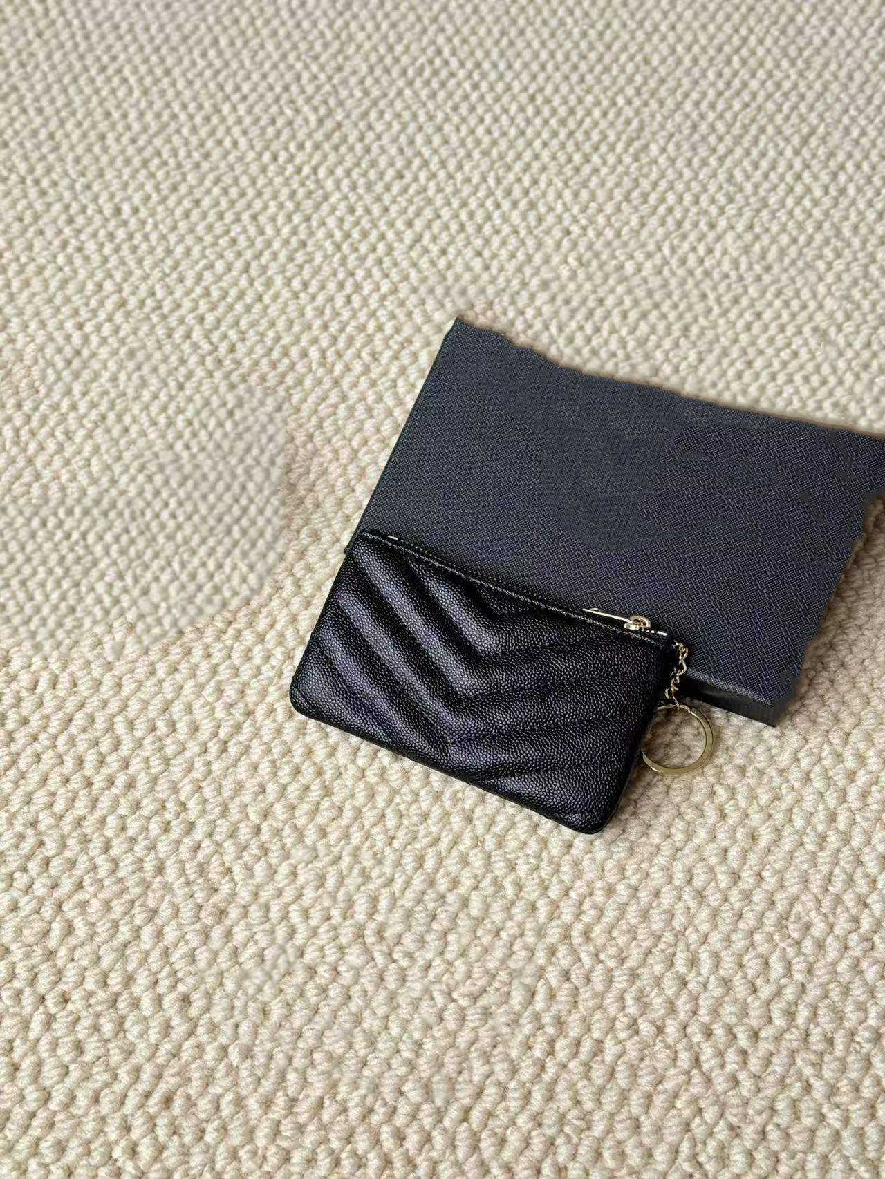 Luxury designer handbag wallet, fashionable and luxurious women's classic cotton leather wallet, credit card mini card bag, with boxed dustproof bag.