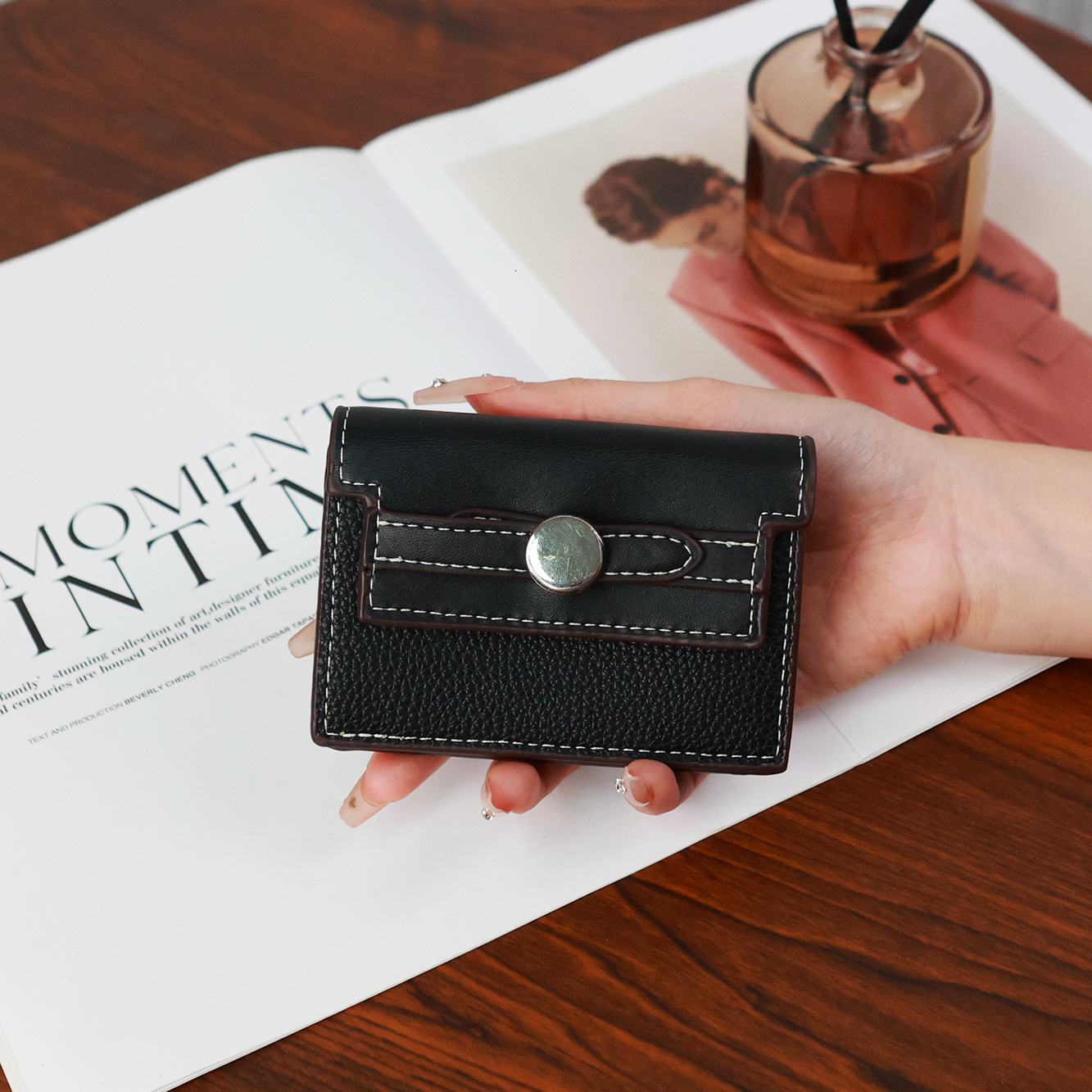 New Compact Internet Celebrity Coin Multi-Card Slot High-End Accordion Card Holder Women Wallet