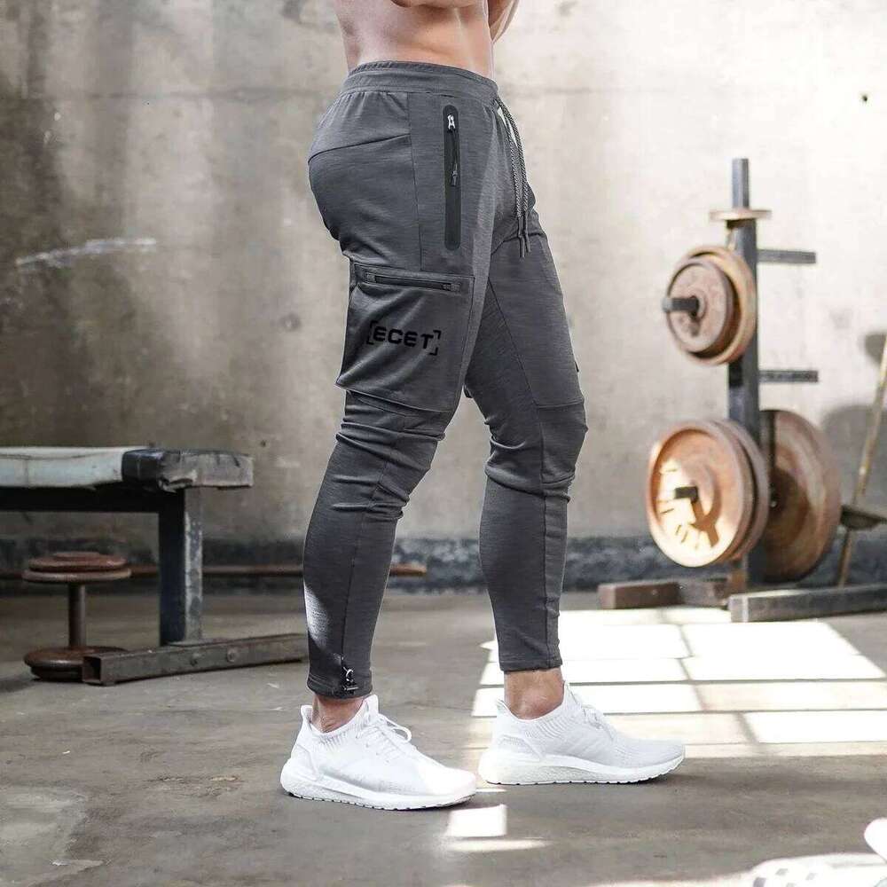 2024 Spring And Autumn New American Sports Men's Solid Color Overalls Outdoor Leisure Fiess Running Training Pants Clothing