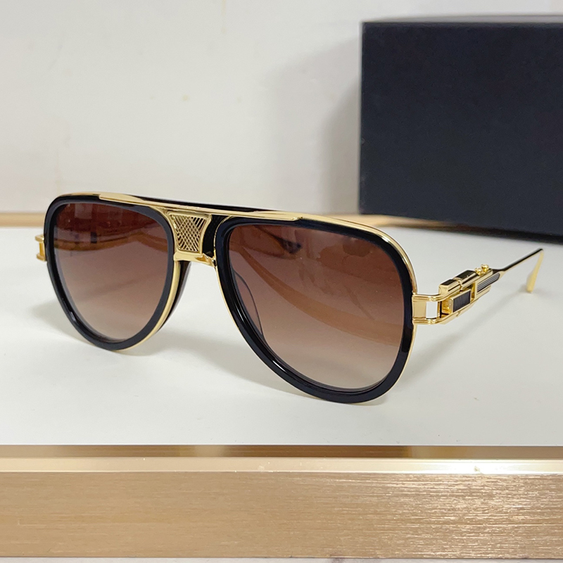 DTS 460 Pilot Mens Designer Sunglasses GRAND DECADE X ELVIS PRESLEY Black Gold Alloy Frame Grey Lens Sunglasses Work Leisure Vacation Outdoor Driving Travel Glasses