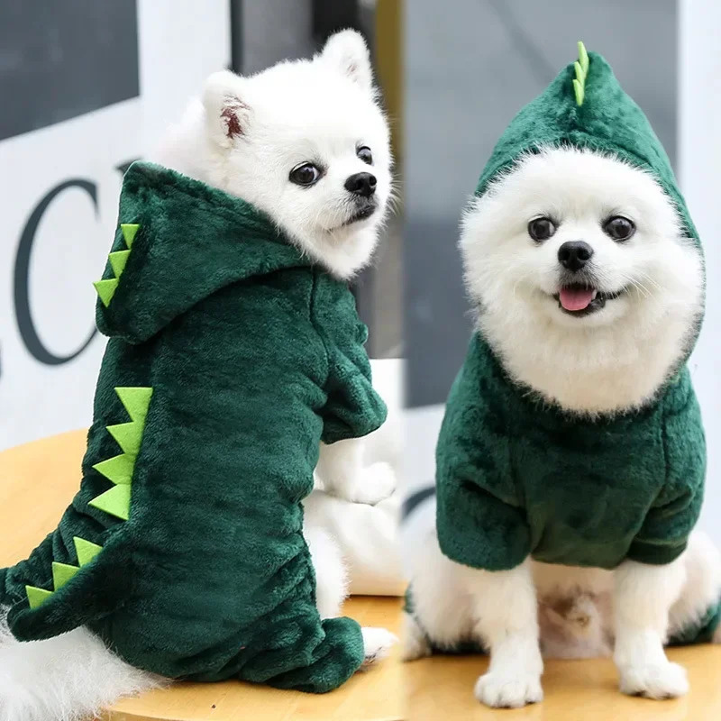 Dinosaur Dog Clothes Fleece Pet Jumpsuits Winter Warm Dog Coat Jacket for Dogs Hoodies Chihuahua French Bulldog Clothing 250805