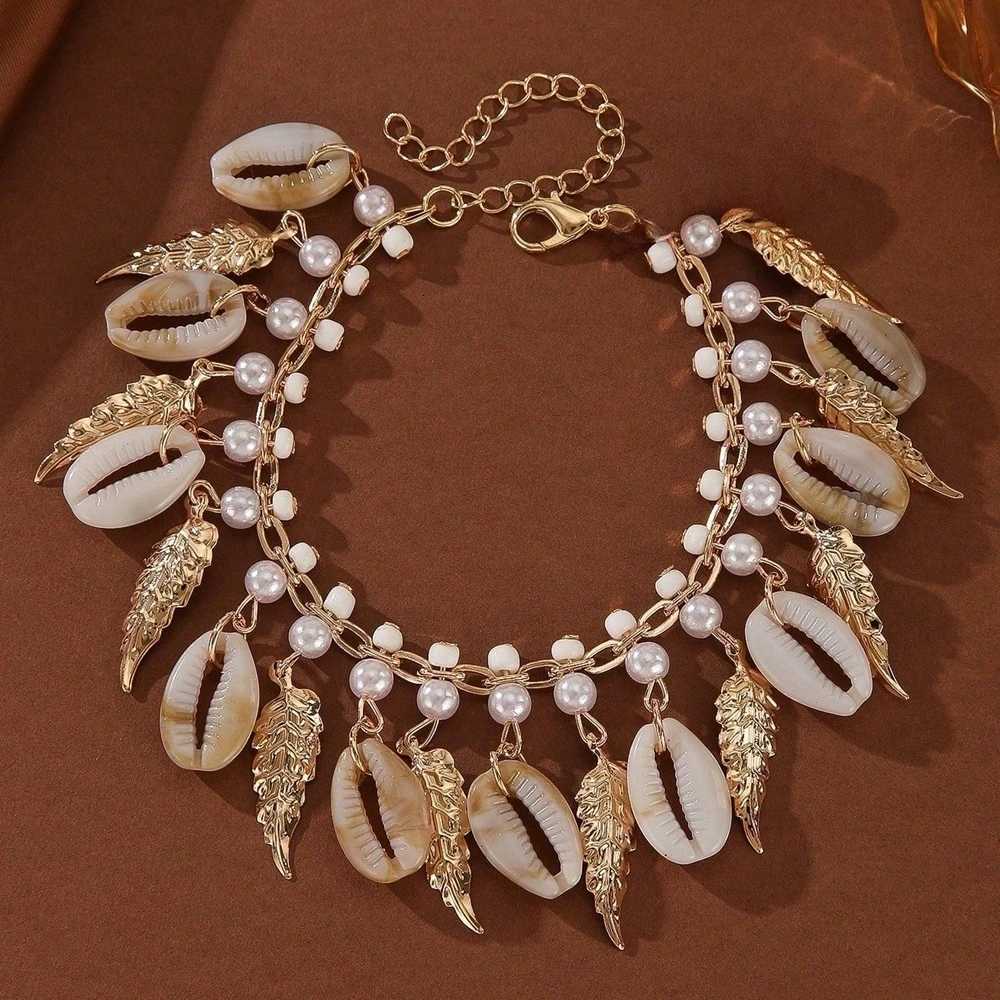 1 Piece Bohemian Vacation Foot Jewelry TrenDY Fashion Beach Shell Tassel Anklet Womens Ankle AccESSories Y250805