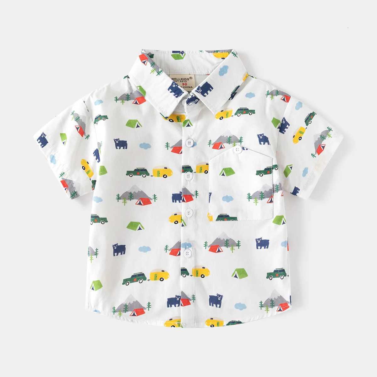 Baby Boys Printed Shirt Baby Short Sleeve Shirt Children Fashion Printed Shirt X250806