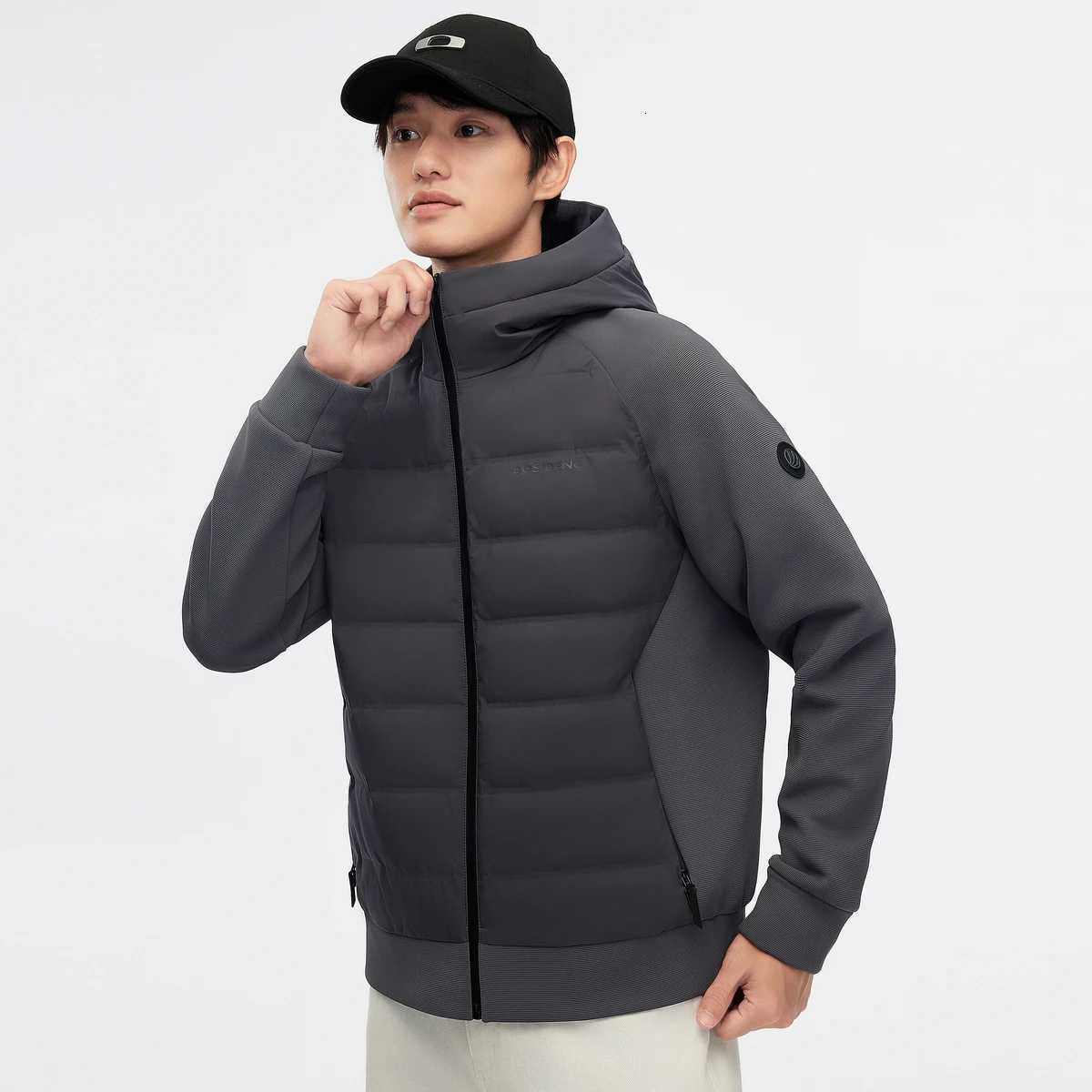 90% goose down jacket for men by BOSIDENG hooded sport jacket warm high quality lightweight. W250806