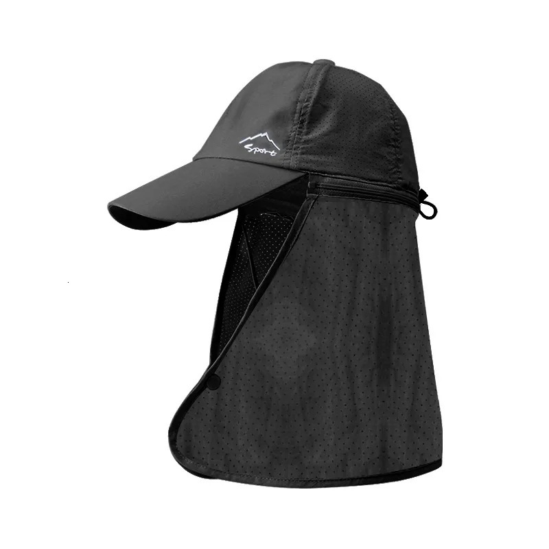 Summer sun protection sun hat for men mountaineering and fishing quick-drying fisherman hat outdoor with shawl baseball hat 250805