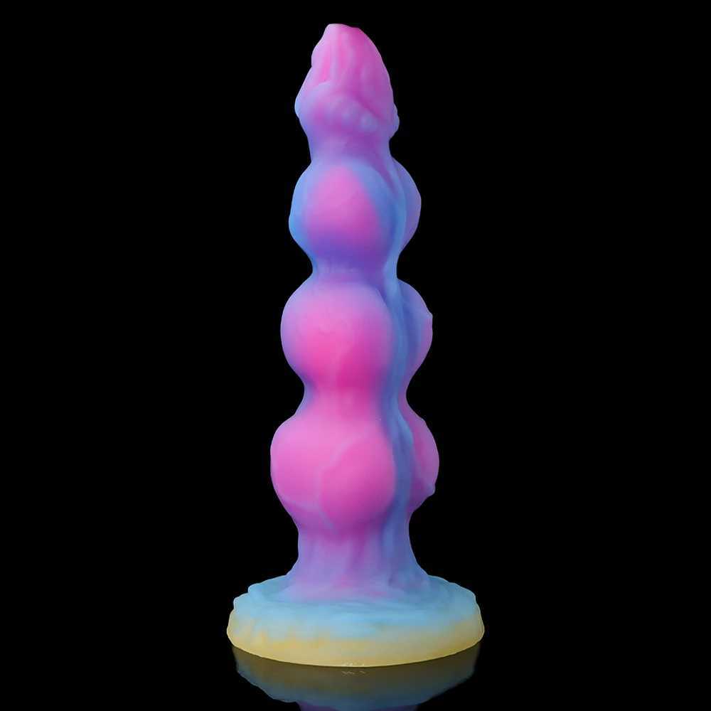 huge Anal Dildos Realistic Dog Penis Luminous Animal Penis 3 Balls Anal Plug Silicone Butt Plug for Womens Vaginal MasturbationXJ250806