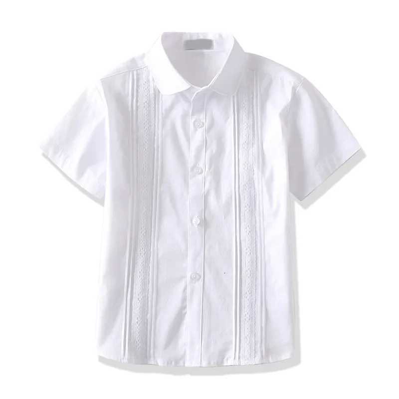 Fashion Teenage School Uniform White Blouse Girl Cotton Summer Short Sleeve Shirts Turn-down Collar Kids Clothes Girls 4 8 16 Years X250806