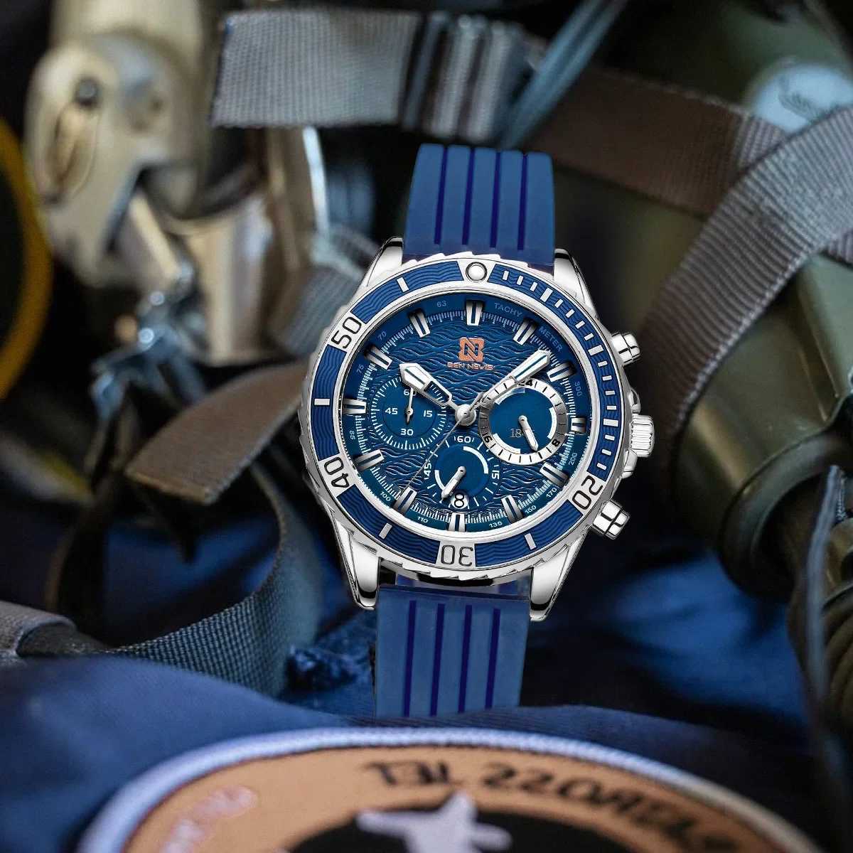 44mm Men Sports Quartz Sile str Wrist install Quartz ment Luxury 30M Diving Men Wrist W250806