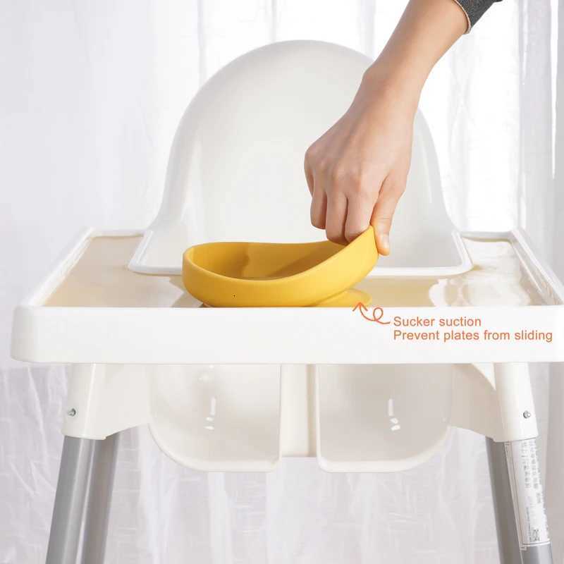 1PCS Baby Silicone Dining Plate Kids Feeding Plate Sucker Bowl Children Dishes Toddler Feeding Tableware Baby Supplies X250806