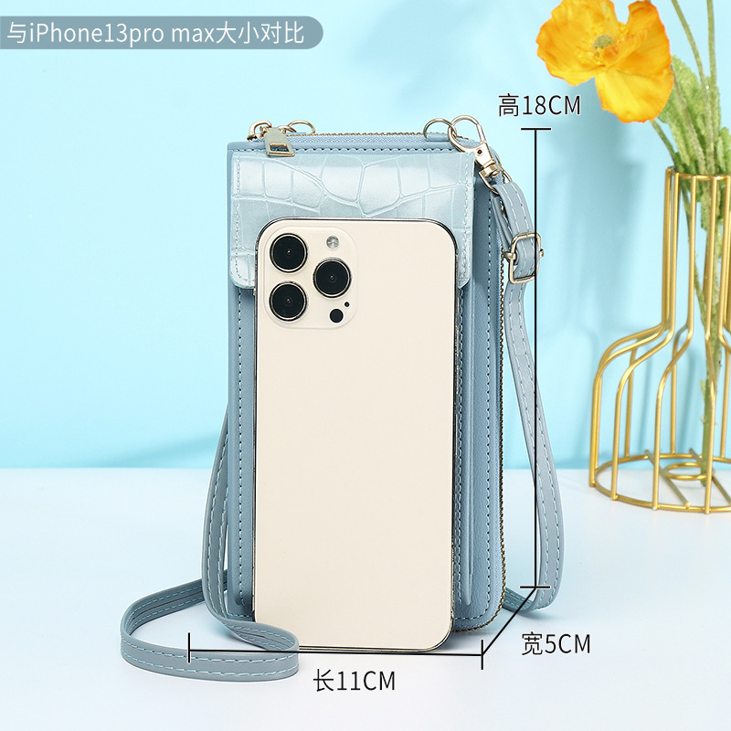 High-End Niche for Women New Wallet Stone Pattern Single Shoulder Crossbody Small Versatile Mini Phone Bag