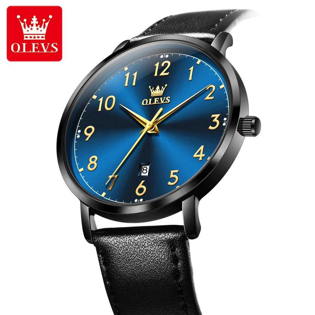 Top Brand OLEVS New 5653 Man Minimalist Fashion Quartz for Men Digital Dial Auto Date Waterproof Mens Wristwatches W250806