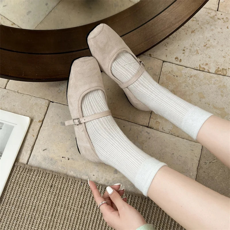 Retro Style Internal Elevation Women Mary Jane Shoes Ladies Soft Sole Dress Flats Casual Street Style Shoes 250731
