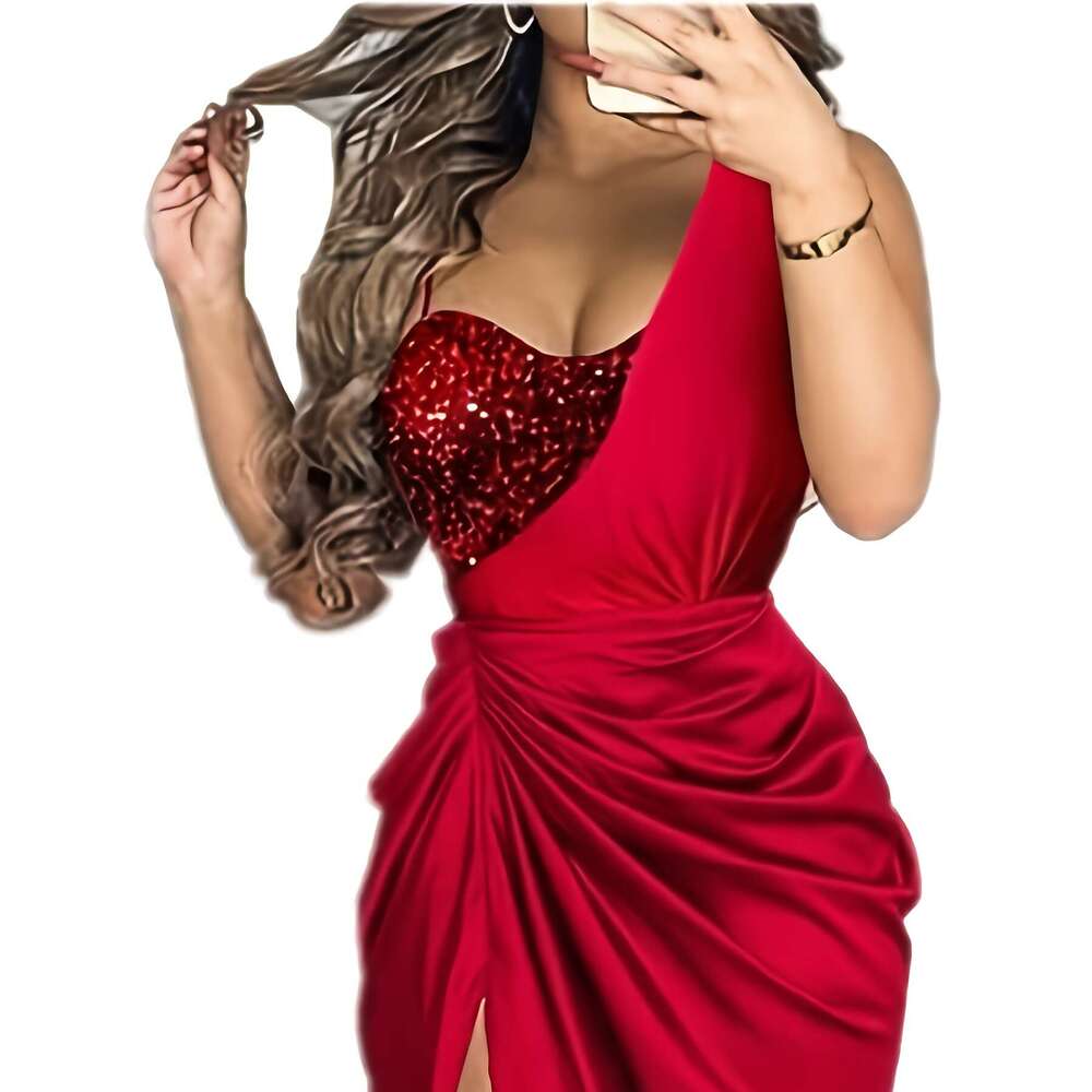 Sexy Dress Women's One-Shoulder Evening Prom Gown