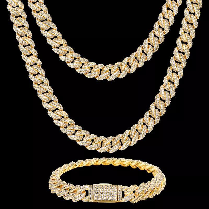 16MM Small Size Cuban Link Chain Necklace Hiphop Jewelry 925 Silver Rappers Moissanite Cuban Chain