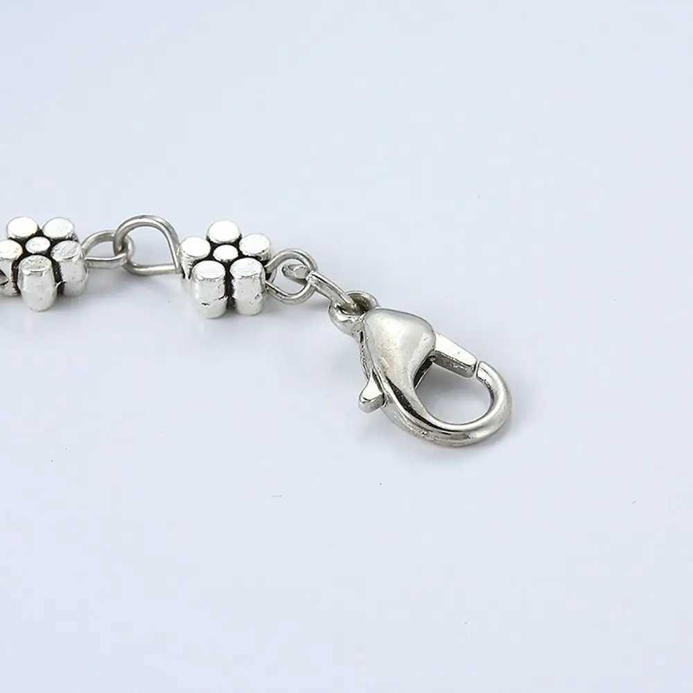 Barefoot Accessory Heart-shaped Fashion Floral Design Silver Anklet s Alloy Bead Foot Women Girl Y250805