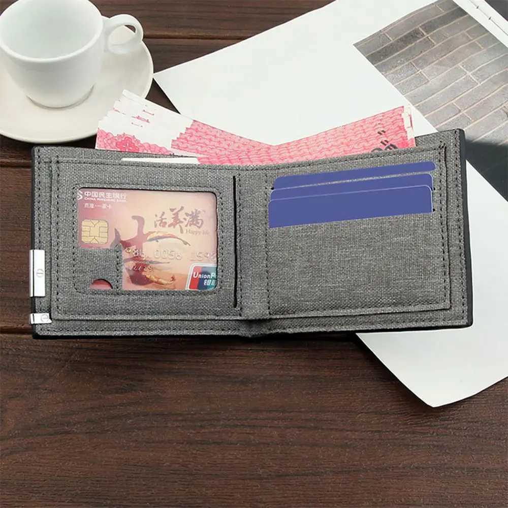 Mens Multifunctional Canvas Wallet Leisure Travel Lightweight Portable Short Style All Match Male Holder Coin Purse XJ250806