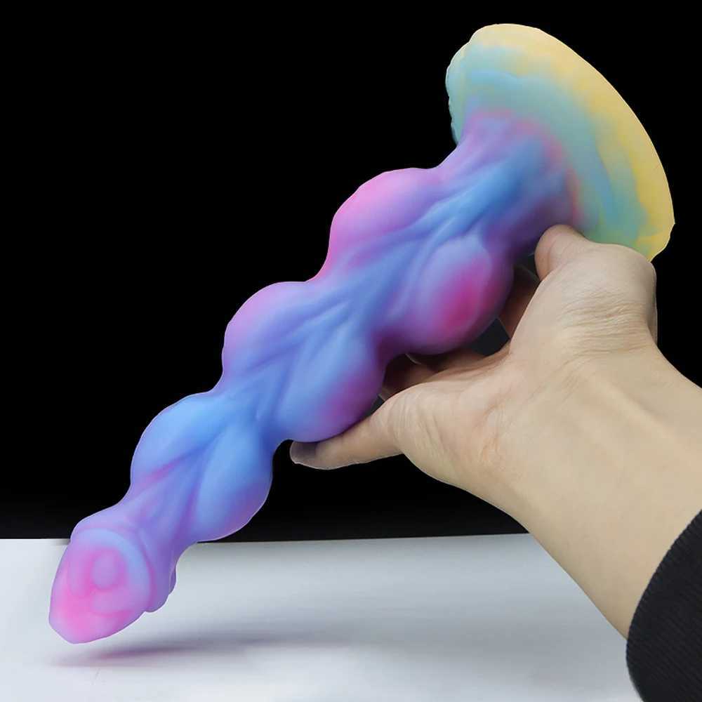 huge Anal Dildos Realistic Dog Penis Luminous Animal Penis 3 Balls Anal Plug Silicone Butt Plug for Womens Vaginal MasturbationXJ250806
