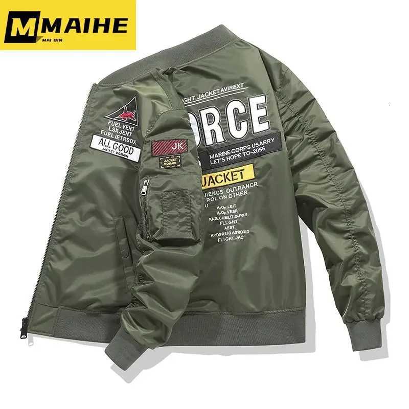 Autumn/Winter Letter-embroidered Windproof Baseball Jacket Mens Plus Cotton Street Hip Hop Cargo Jacket Academy Jacket 4XL W250806