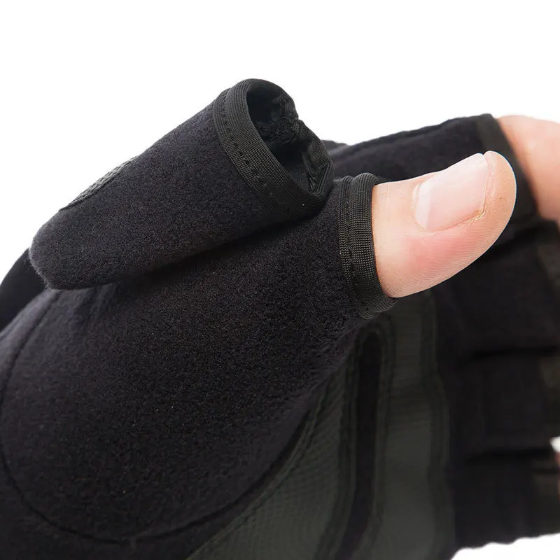 Winter warm Gloves Fingerless Convertible Thermal Mittens Gloves Windproof Polar Fleece Warm men women double-layer Flap Gloves 250806