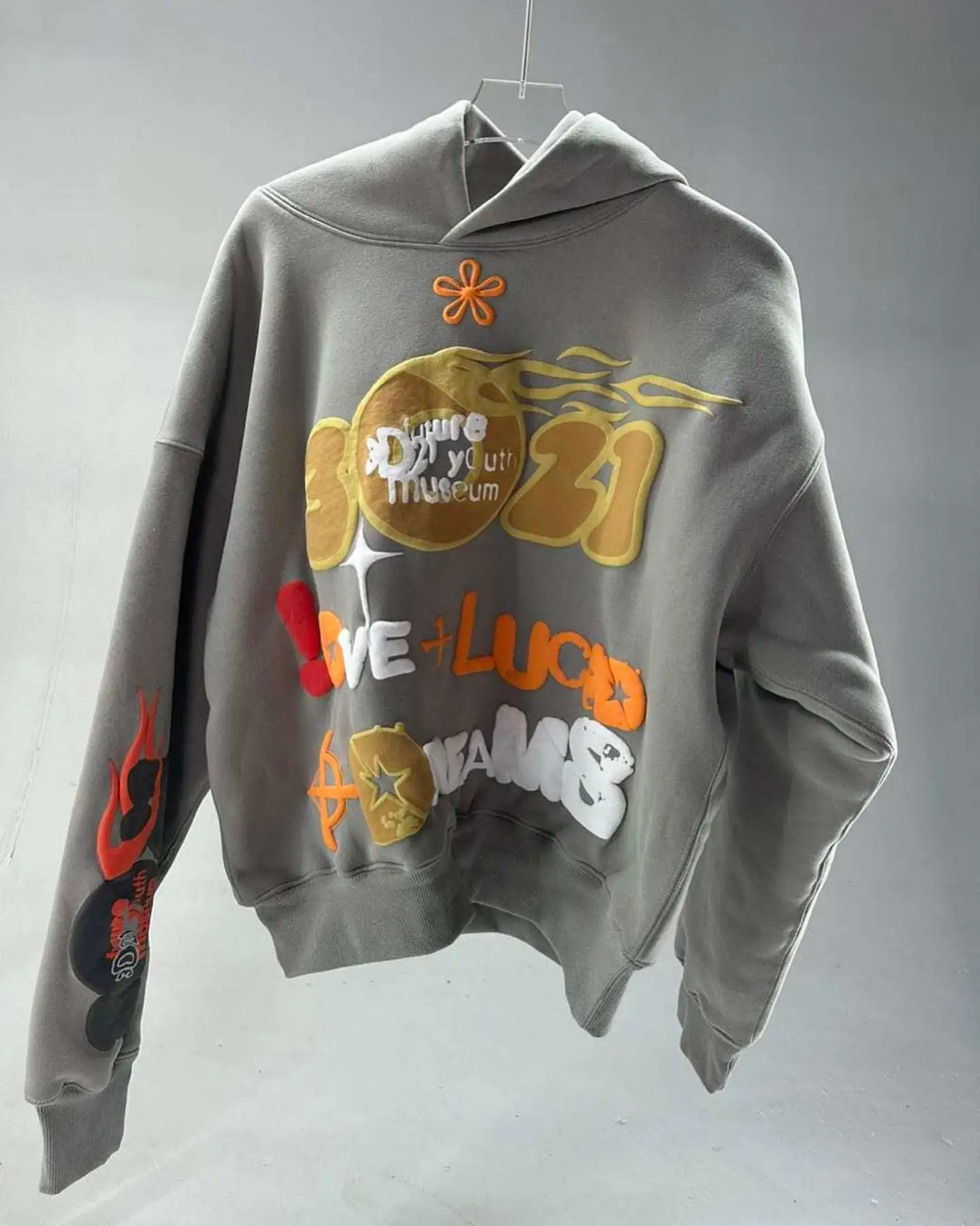 American letter puff print Hoodies Women Couples Y2k Tops Sweatshirt Women Goth Streetwear Grunge Clothing Oversized Hoodie 250805