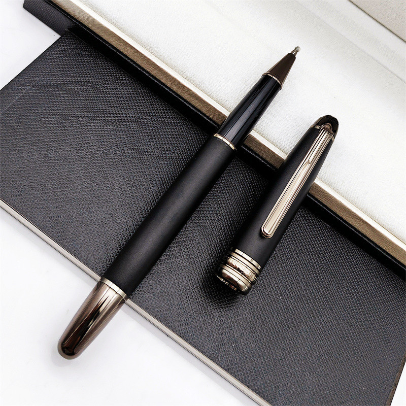 Classics 163 Ballpoint Pen Matte Black Metallic Design Fountain Pens Writing Gift Office Supplies With Serial Number