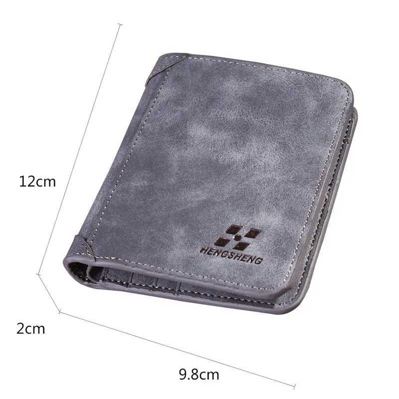New Men Wallets /ID Holder Vintage Brand Male Wallet High Quality PU Leather Photo Holder Foldable Short Men Wallet XJ250806