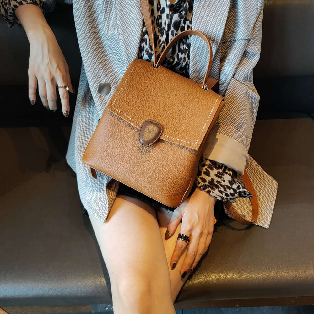for Women New Trendy Brand First Layer Cowhide Women's Bag Korean Fashion Versatile Commuter British Style Backpack designer bag B5
