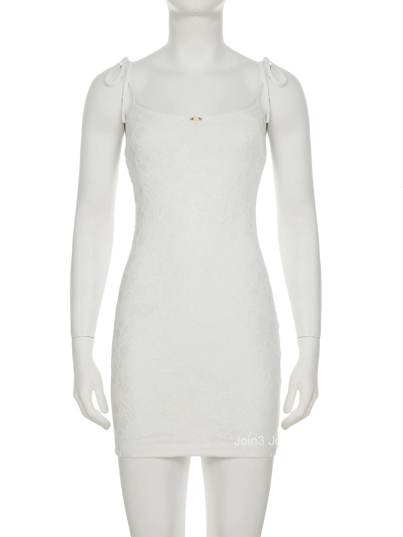 IAMSURE Holiday Lace Bodycon Dress Beach Style Slash Neck Sleeveless Mini Dresses For Women Summer Fashion Streetwear Lady