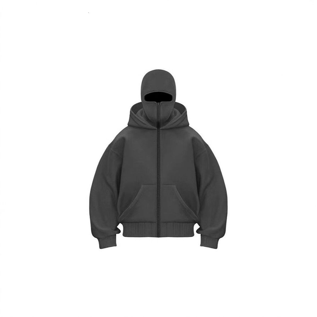Light Board Ins New Zipper Hooded Sweatshirt Jacket Unisex Double Hood Autumn Winter Couple Top