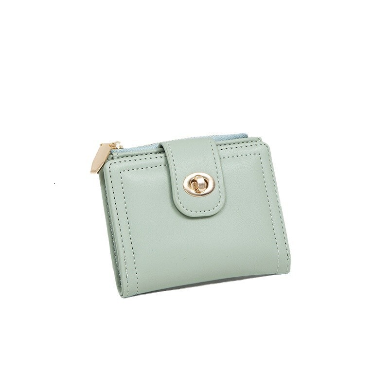 Korean and Japanese Style Small Women, Short New Pure Color Simple Thin High-end Student Ins Multi-functional Fashion Wallet for Women