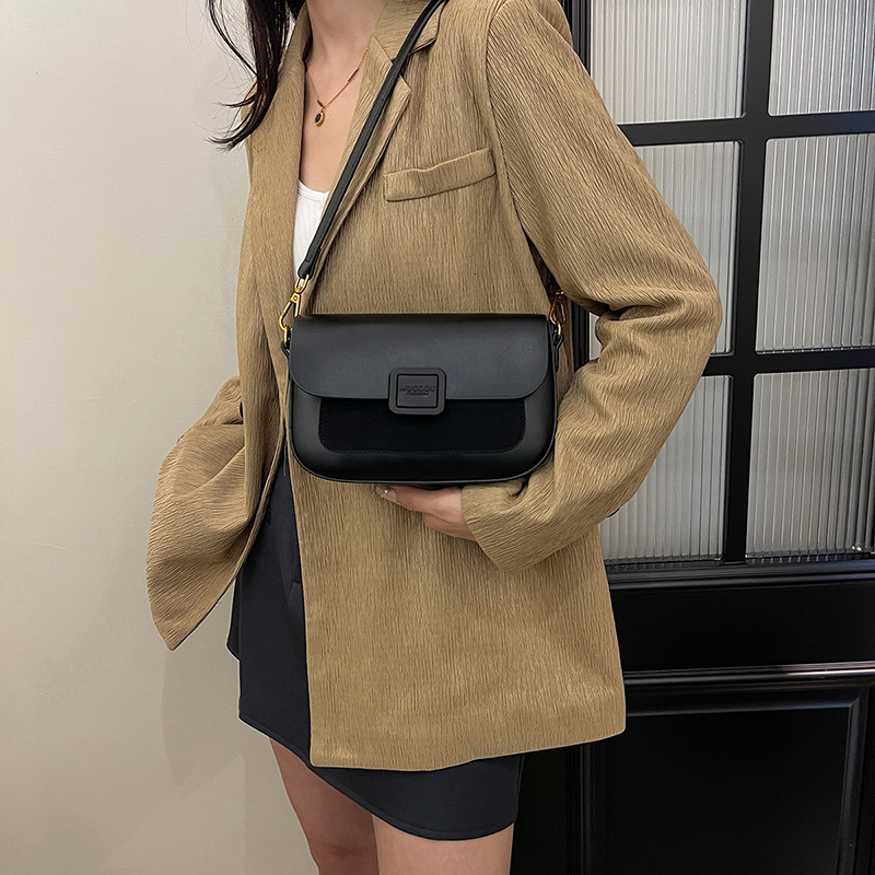 Yuezi Commuting Fashion Small Square Bag Women's Handbag Free Shipping Designer Luxury New Fashion Splicing Single Shoulder Crossbody Bag Casual 