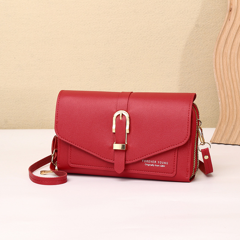 New Style for Women, Single Shoulder Crossbody Small Bag, Cover Head Magnetic Clasp, Multi-Compartment, High-Quality Texture Mini Phone Bag