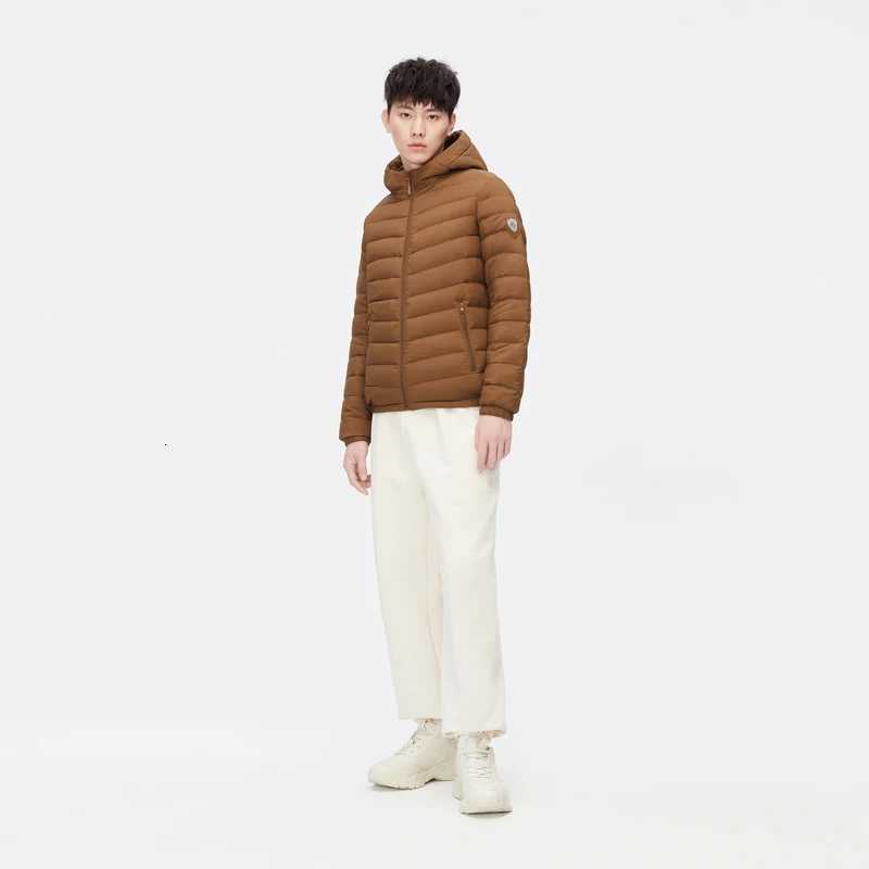 Bosideng Men Hiking Down Cotton Jacket Hooded Lightweight Parkas Zip Pocket Fashion Outerwear Casual Padded Jacket and Coat Men W250806