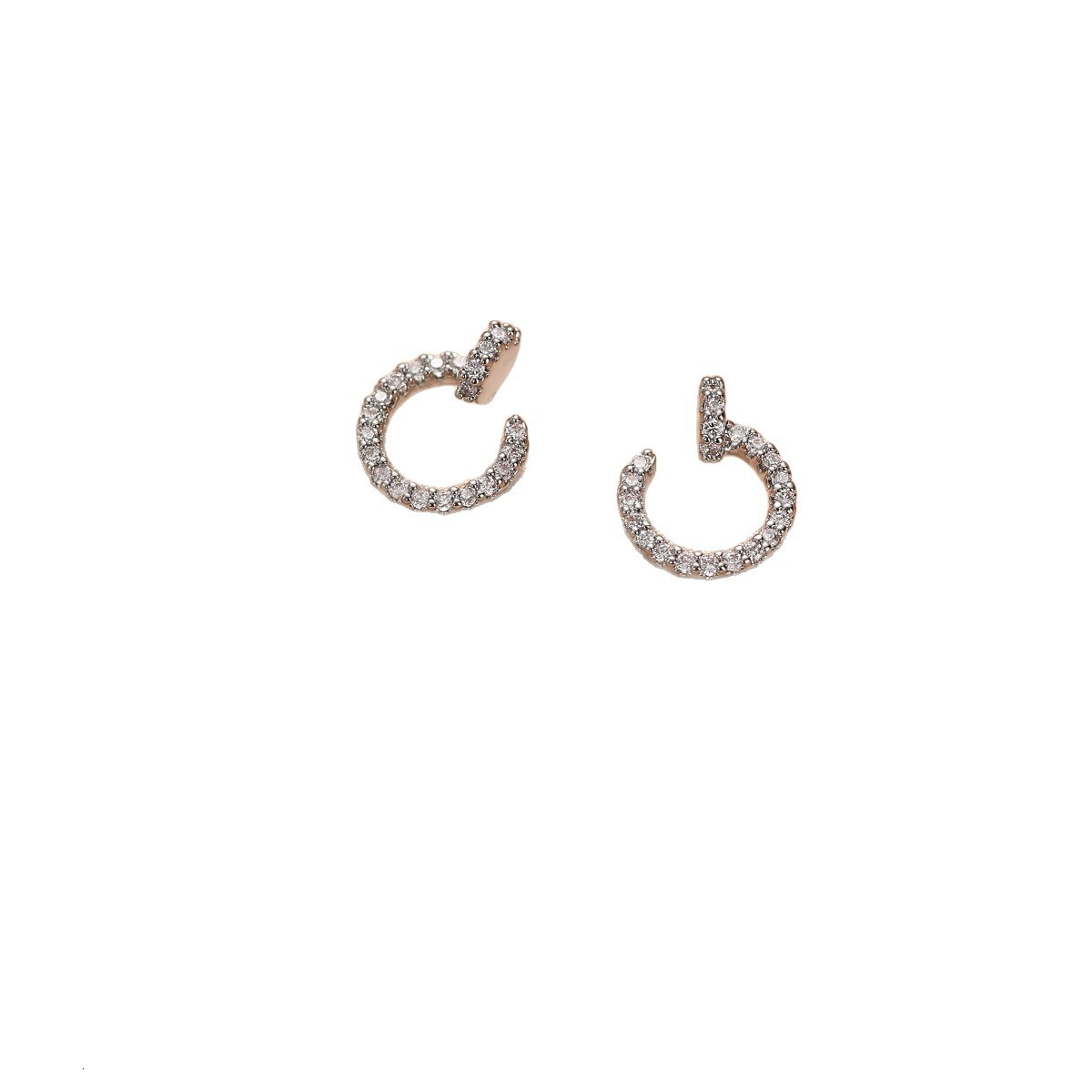 Korean Simple Full Dia Round Stud for Women, Unique Design from Japan and Korea, Everyday Versatile Earrings