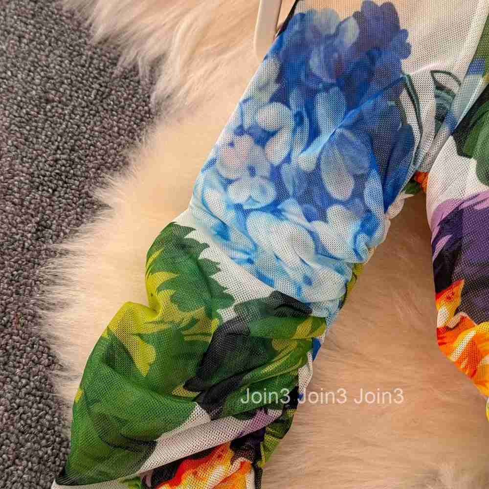 Fresh Print Vestidos Mujer Women Bodycon Dresses Square Collar Long Sleeve Dress Elegant Feminino Vestido Autumn Robes